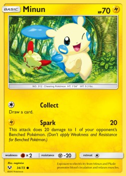 Minun Pokemon card from Shining Legends