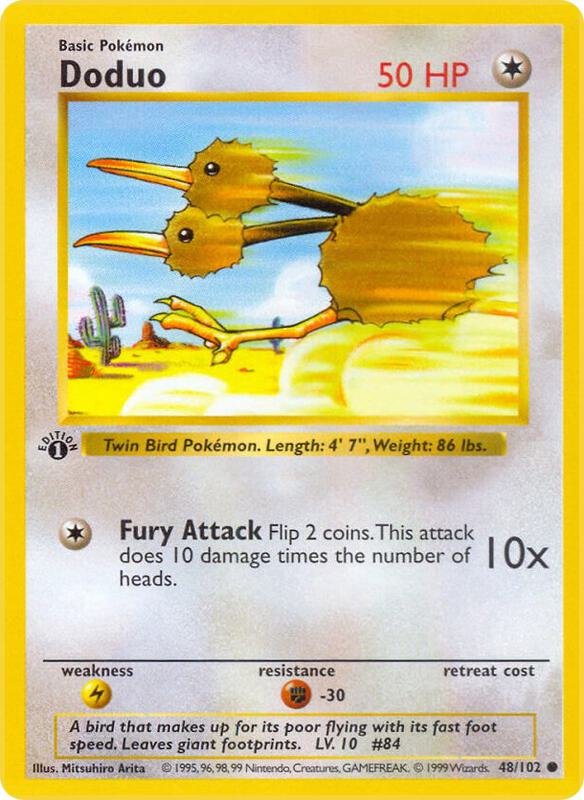 Doduo Pokemon card from Base Set (Shadowless)