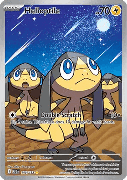 Helioptile Pokemon card from Mega Evolution