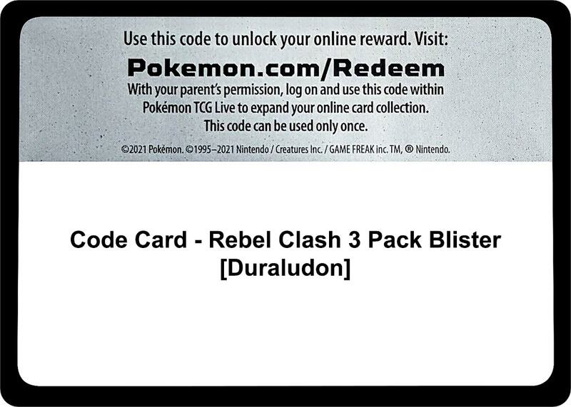 Code Card - Rebel Clash 3 Pack Blister [Duraludon] Pokemon card from SWSH02: Rebel