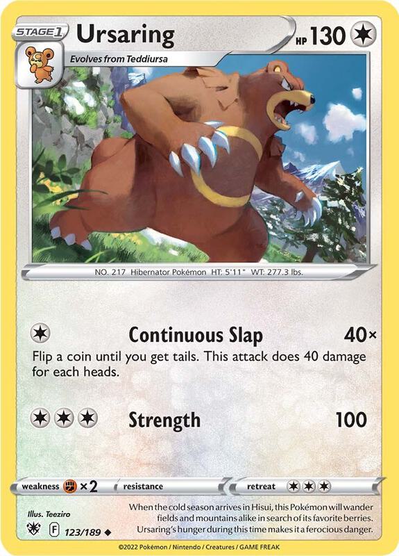 Ursaring Pokemon card from SWSH10: Astral