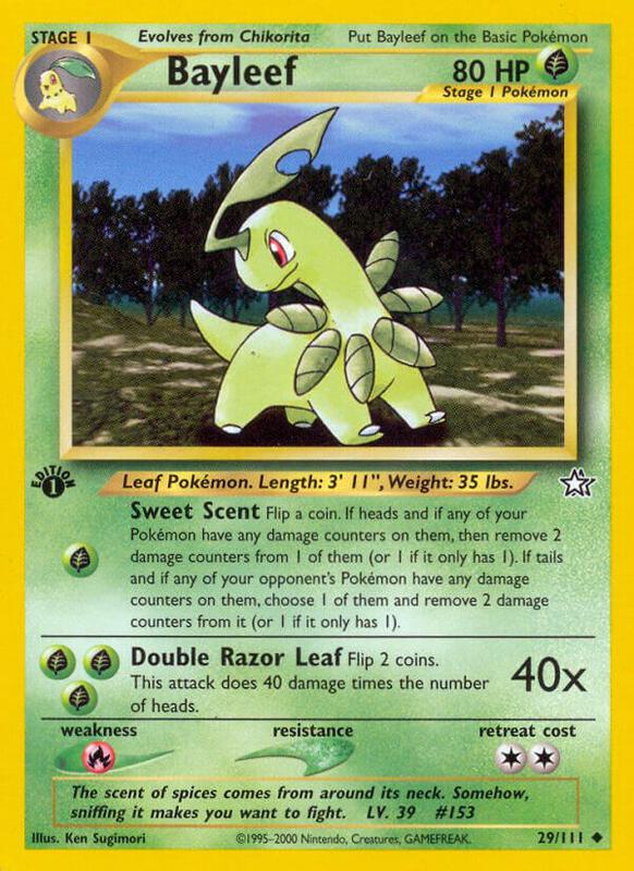 Bayleef (29) Pokemon card from Neo Genesis