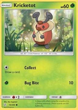 Kricketot Pokemon card from Cosmic Eclipse