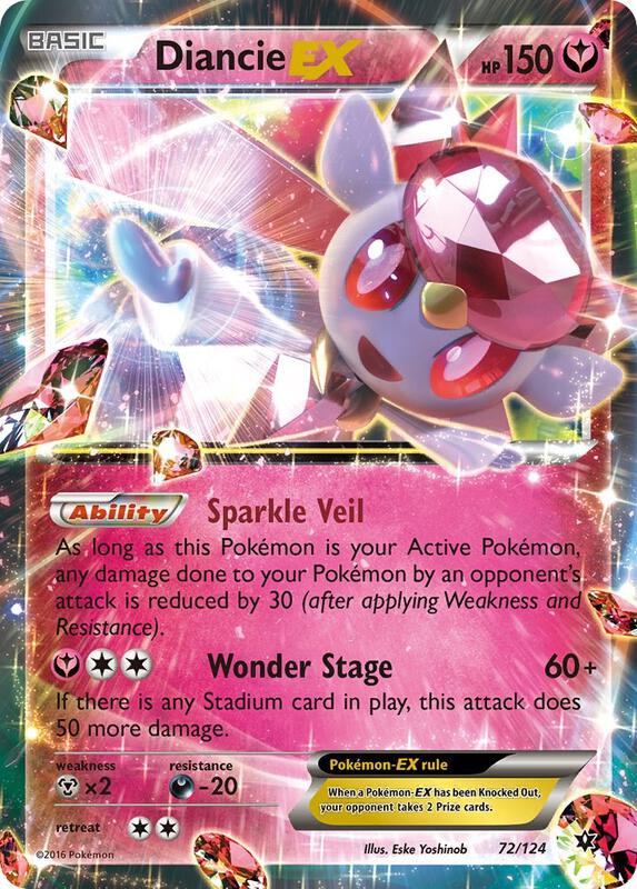 Diancie EX Pokemon card from XY - Fates Collide