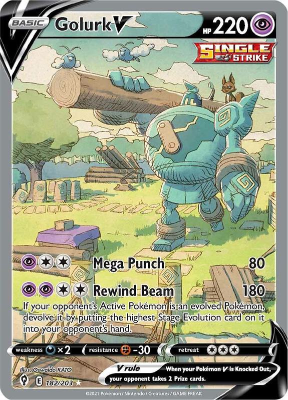Golurk V (Alternate Full Art) Pokemon card from SWSH07: Evolving