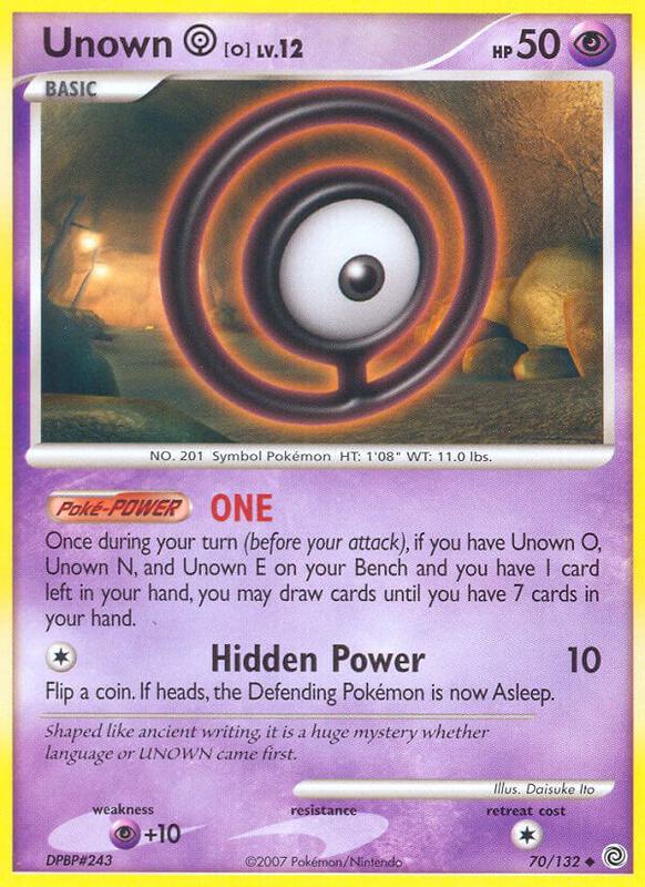 Unown [O] Pokemon card from Secret Wonders