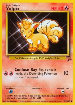 Vulpix (Holo) Pokemon card from Base Set 2