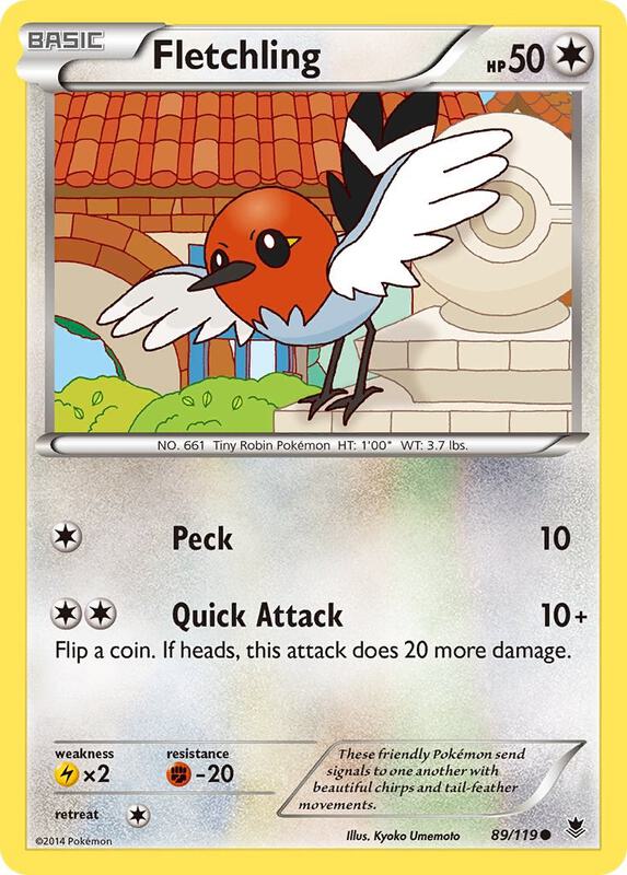 Fletchling Pokemon card from XY - Phantom Forces