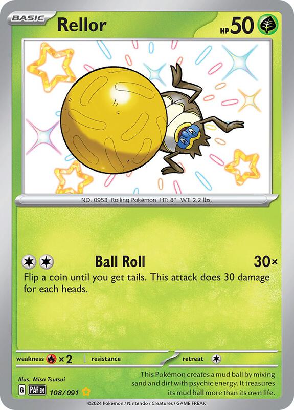 Rellor Pokemon card from SV: Paldean Fates