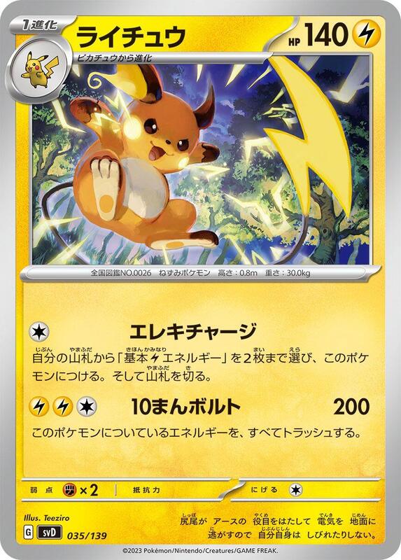 Raichu (Japanese) Pokemon card from SV: ex Start Decks