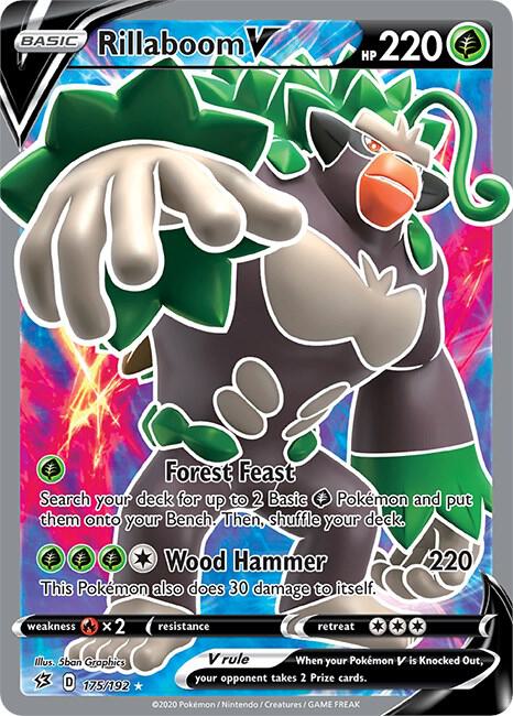 Rillaboom V (Full Art) Pokemon card from SWSH02: Rebel Clash