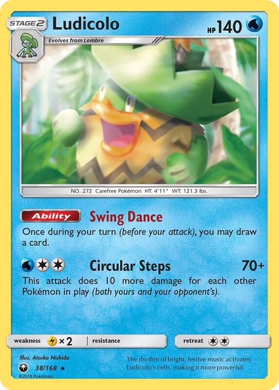 Ludicolo Pokemon card from SM - Celestial Storm