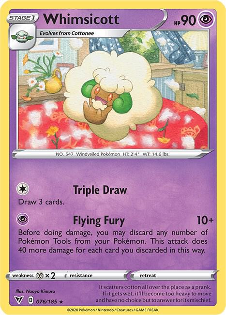 Whimsicott Pokemon card from SWSH04: Vivid