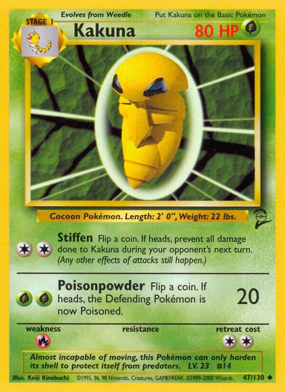 Kakuna Pokemon card from Base Set 2