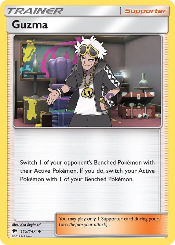 Guzma Pokemon card from SM - Burning Shadows
