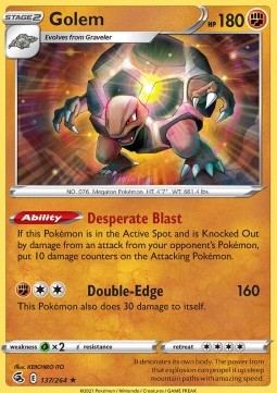 Golem Pokemon card from Fusion Strike