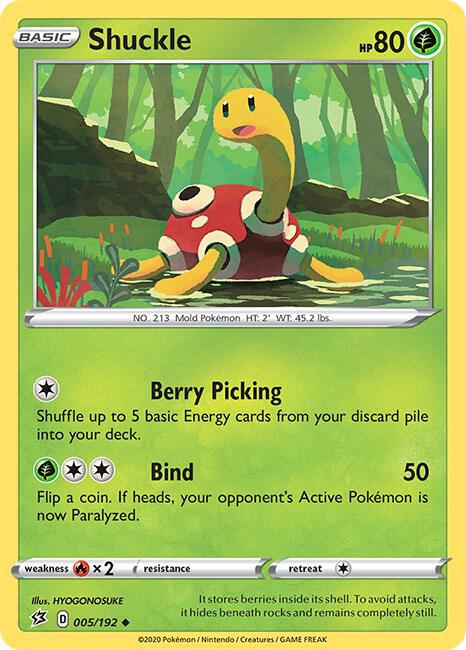Shuckle Pokemon card from SWSH02: Rebel Clash