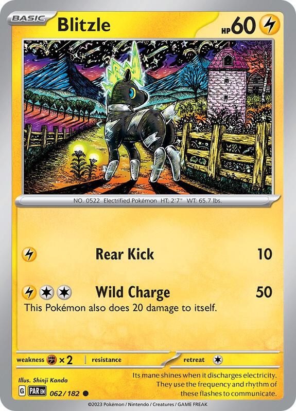 Blitzle Pokemon card from SV04: Paradox Rift