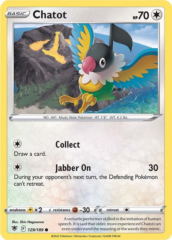 Chatot Pokemon card from SWSH10: Astral