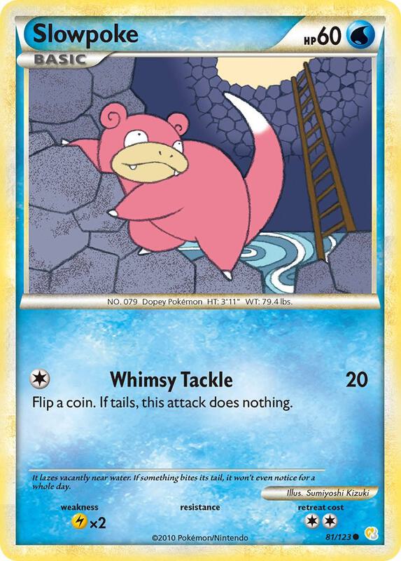 Slowpoke Pokemon card from HeartGold SoulSilver