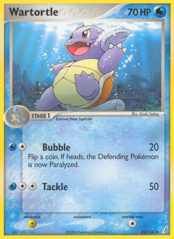 Wartortle Pokemon card from Crystal Guardians