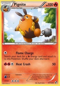 Pignite Pokemon card from Black White