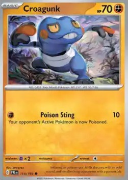 Croagunk Pokemon card from Paldea Evolved