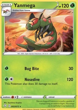Yanmega Pokemon card from Shining Fates