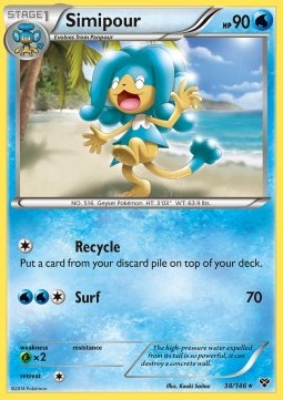 Simipour Pokemon card from XY