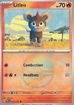 Litleo Pokemon card from Prismatic Evolutions Additionals