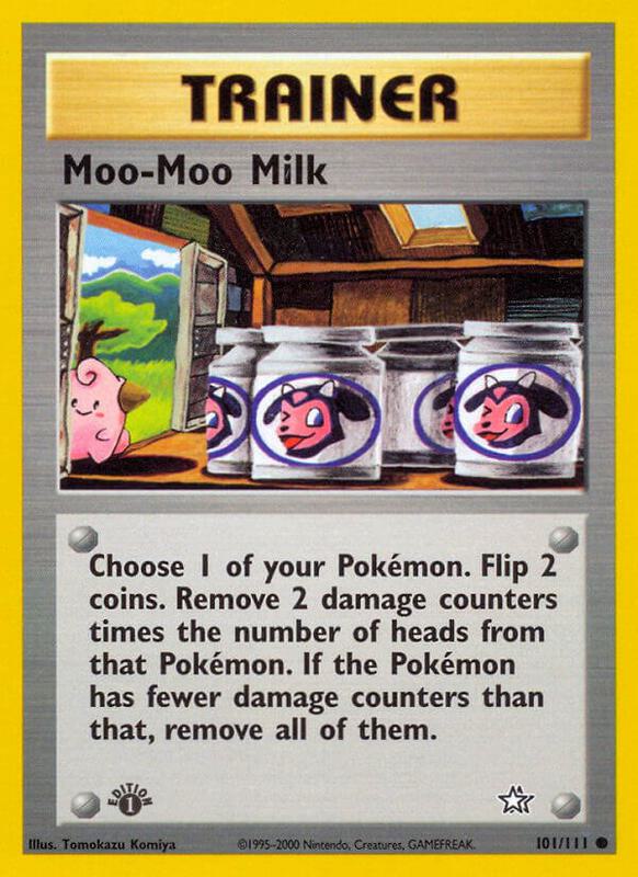 Moo-Moo Milk Pokemon card from Neo Genesis