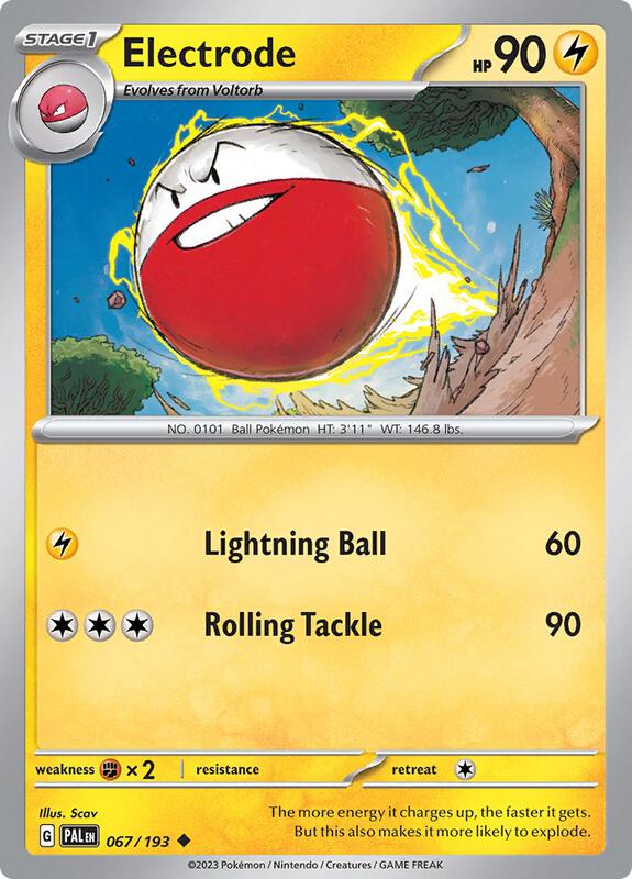 Electrode Pokemon card from SV02: Paldea Evolved