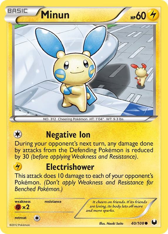 Minun Pokemon card from Dark Explorers