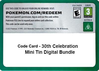Code Card - 30th Celebration Mini Tin digital bundle