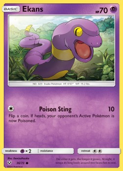 Ekans Pokemon card from Shining Legends