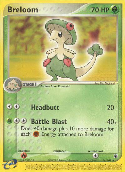 Breloom Pokemon card from Ruby and Sapphire