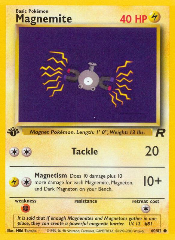 Magnemite Pokemon card from Team Rocket