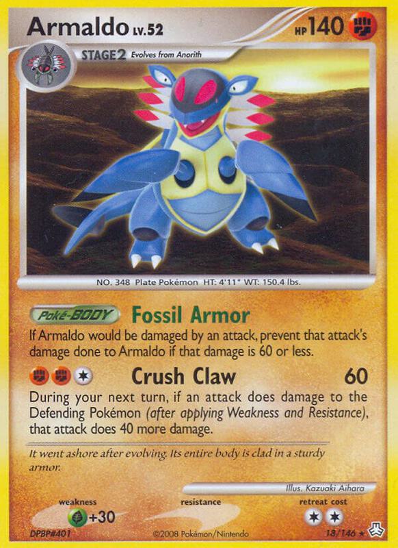 Armaldo Pokemon card from Legends Awakened