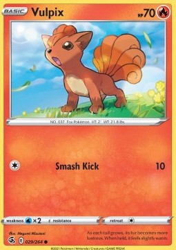 Vulpix Pokemon card from Fusion Strike