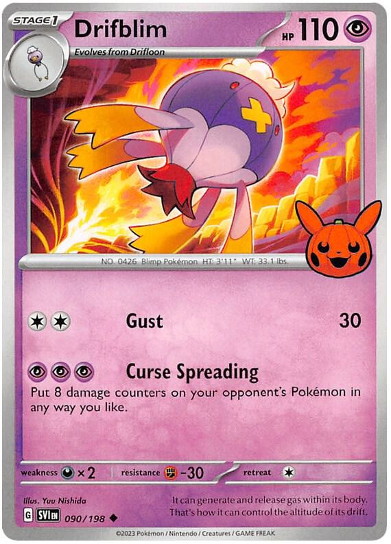 Drifblim Pokemon card from Trick or Trade BOOster Bundle 2023