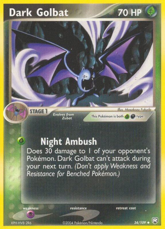 Dark Golbat Pokemon card from Team Rocket Returns