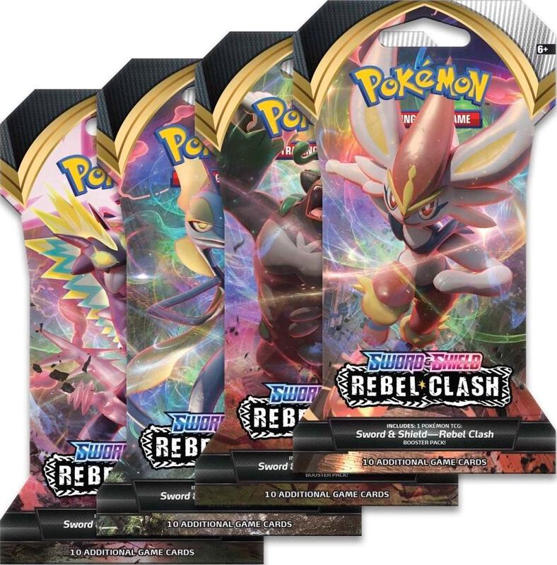 Rebel Clash Sleeved Booster Pack Art Bundle [Set of 4] Pokemon card from SWSH02: Rebel Clash
