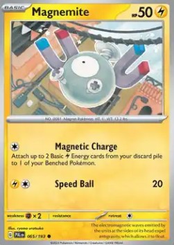 Magnemite Pokemon card from Paldea Evolved