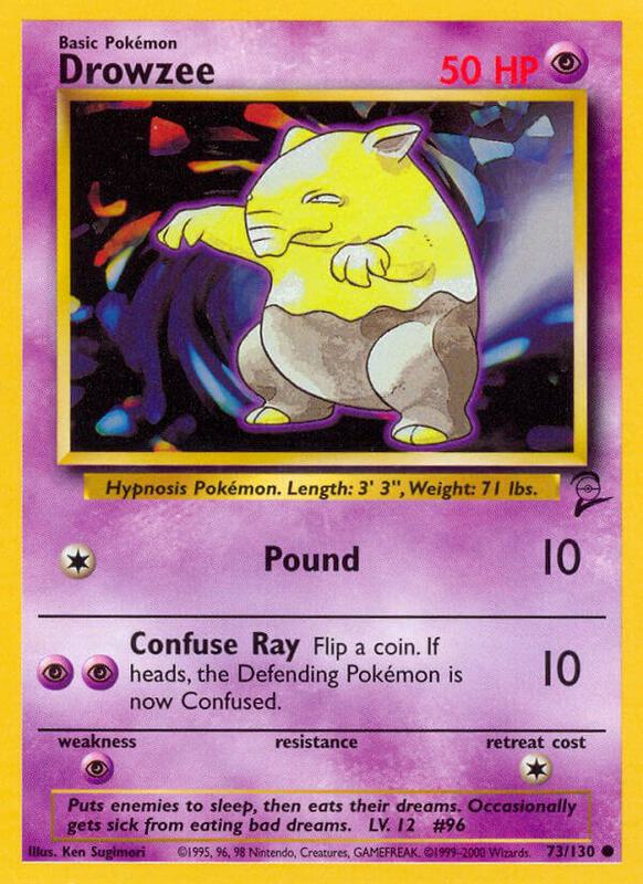 Drowzee Pokemon card from Base Set 2
