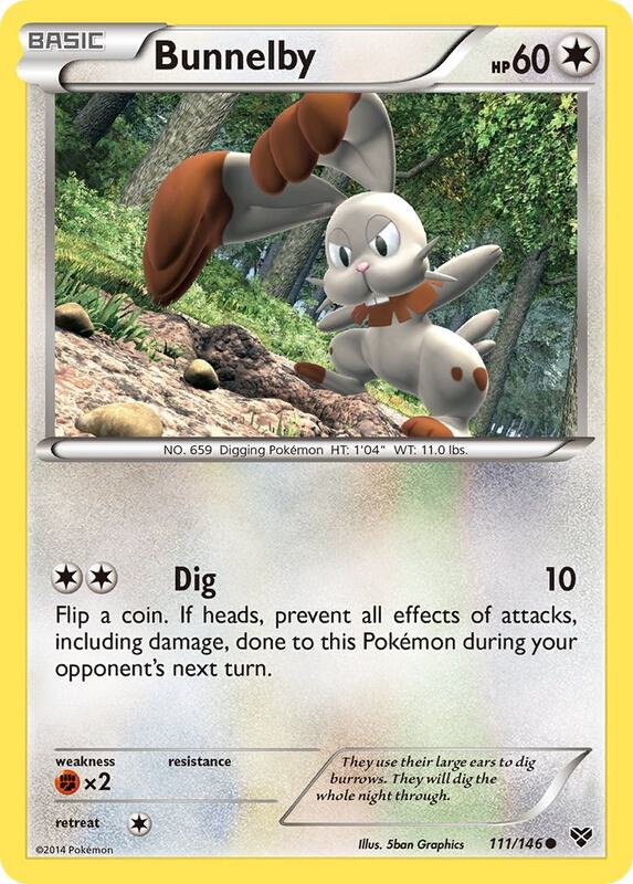Bunnelby Pokemon card from XY Base Set