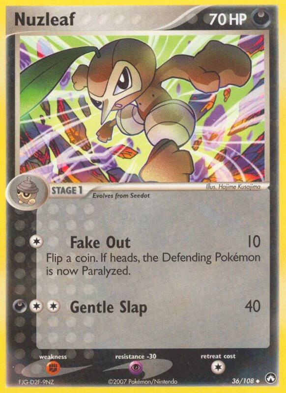 Nuzleaf Pokemon card from Power Keepers