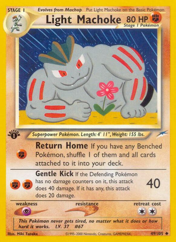 Light Machoke Pokemon card from Neo Destiny