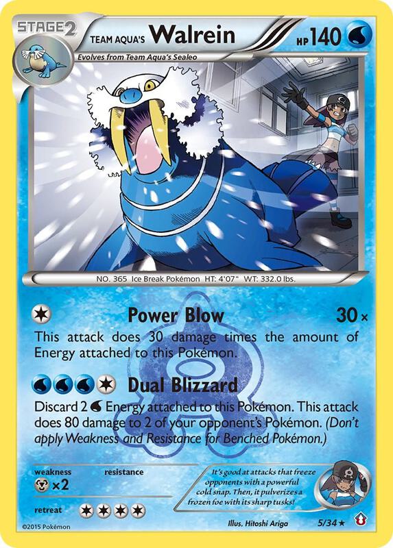 Team Aqua's Walrein Pokemon card from Double Crisis