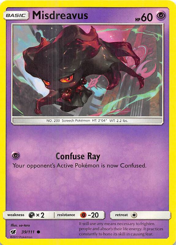 Misdreavus Pokemon card from SM - Crimson Invasion
