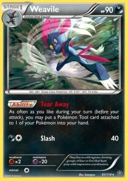 Weavile Pokemon card from Steam Siege